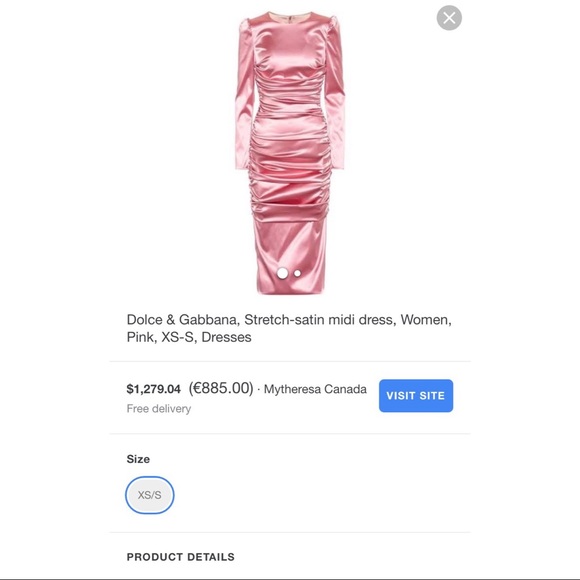 Dolce and Gabbana Pink Ruched Dress Size 8 - Picture 3 of 8